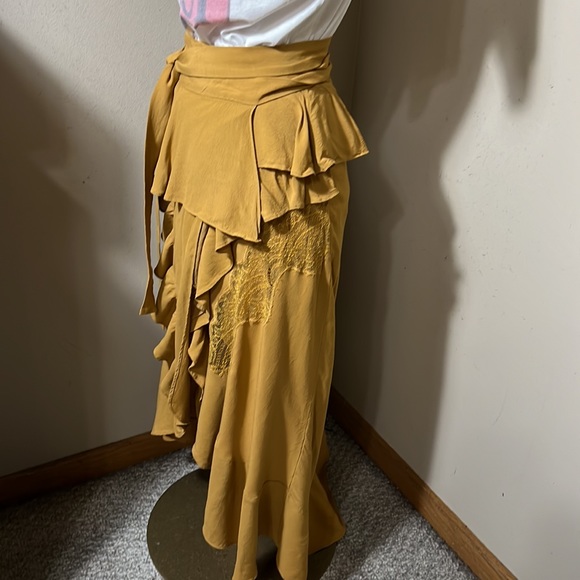 IRO Mustard Breathe Ruffle Skirt - Picture 9 of 12
